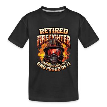 Pompier à la retraite - T-shirt bio Premium Enfant - noir - Devant