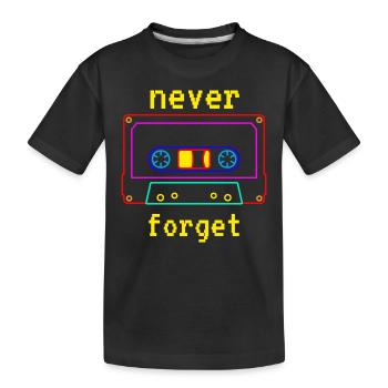 Kassette Never forget Audiokassette Vintage Retro - Kinder Premium Bio T-Shirt - Schwarz - Vorne