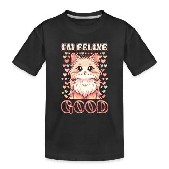 Drôle De Chat Dame, Chat Maman - T-shirt bio Premium Enfant - noir - Devant