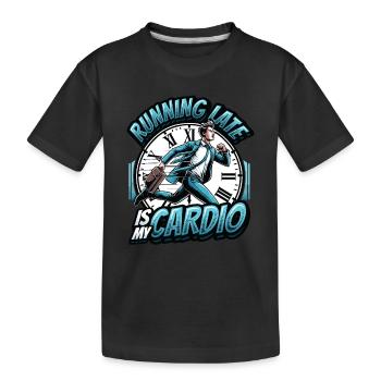Running Late Humor Sarcasm Always Late - Kids' Premium Organic T-Shirt - black - Front