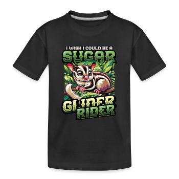 Australian Sugar Glider Short-headed Gliders - Kids' Premium Organic T-Shirt - black - Front