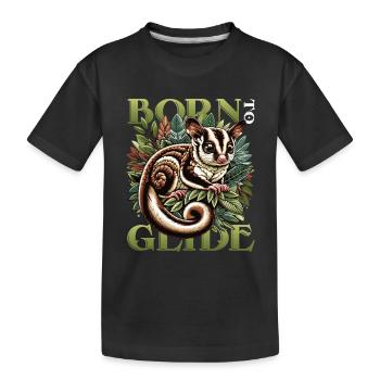 Australian Sugar Glider Short-headed Gliders - Kids' Premium Organic T-Shirt - black - Front