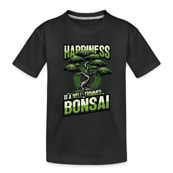 Japanischer Bonsai - Kinder Premium Bio T-Shirt - Schwarz - Vorne