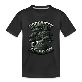 Japanischer Bonsai - Kinder Premium Bio T-Shirt - Schwarz - Vorne
