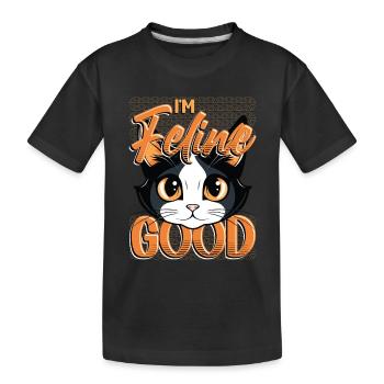 Drôle De Chat Dame, Chat Maman - T-shirt bio Premium Enfant - noir - Devant