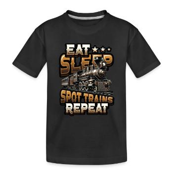 Trainspotting Train Lovers Trains - Kids' Premium Organic T-Shirt - black - Front