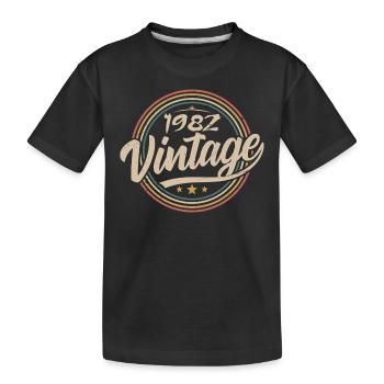 1982 Vintage 1982 Geburtstagsgeschenk - Retro Stil 1982 - Kinder Premium Bio T-Shirt - Schwarz - Vorne