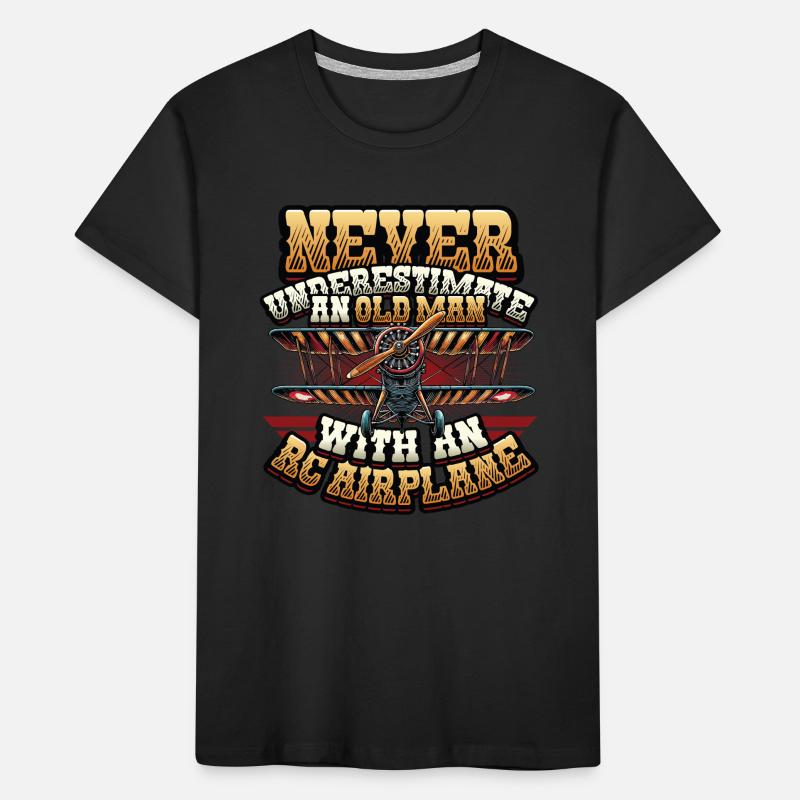 Alter Mann Mit Modellflugzeug Kinder Premium Bio T-Shirt