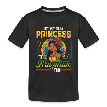 Mädchen Brazilianische Herkunft Brasilien - Kinder Premium Bio T-Shirt - Schwarz - Vorne