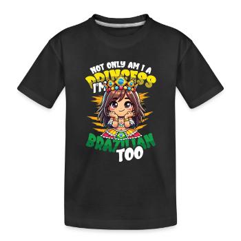 Mädchen Brazilianische Herkunft Brasilien - Kinder Premium Bio T-Shirt - Schwarz - Vorne