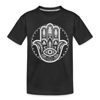 Hamsa - Main de Fatima - Protection et bénédiction - T-shirt bio Premium Enfant - noir - Devant