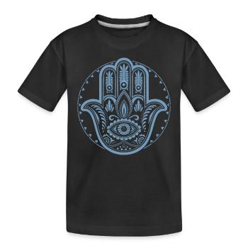 Hamsa - Main de Fatima - Protection et bénédiction - T-shirt bio Premium Enfant - noir - Devant