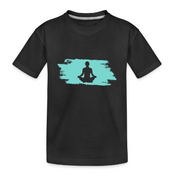 Om Yoga - Kinder Premium Bio T-Shirt - Schwarz - Vorne