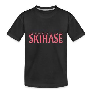 Skihase ski - Kinder Premium Bio T-Shirt - Schwarz - Vorne