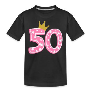 50 Krone 50. Geburtstag 50 Jahre - Kinder Premium Bio T-Shirt - Schwarz - Vorne
