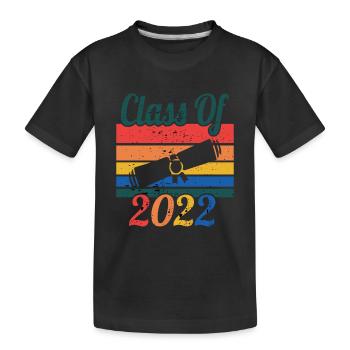 Klasse von 2022 Abschluss Retro Sonnenuntergang - Kinder Premium Bio T-Shirt - Schwarz - Vorne