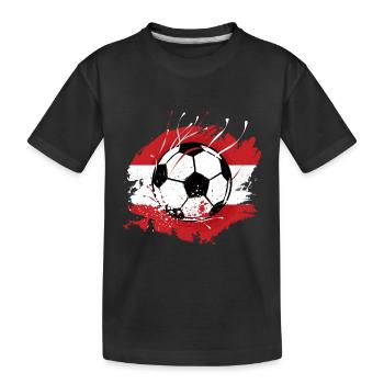 Österreichischer Fußball Österreich Fahne Grunge - Kinder Premium Bio T-Shirt - Schwarz - Vorne