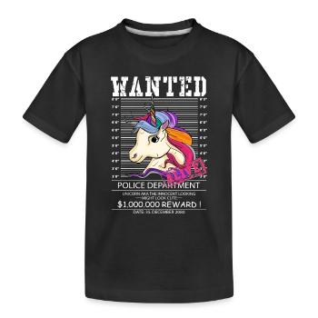 Licorne recherchée vivante Dernière licorne recherchée - T-shirt bio Premium Enfant - noir - Devant