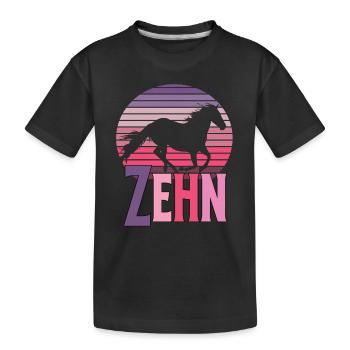 10. Geburtstag Mädchen Pferd Geschenkidee - Kinder Premium Bio T-Shirt - Schwarz - Vorne