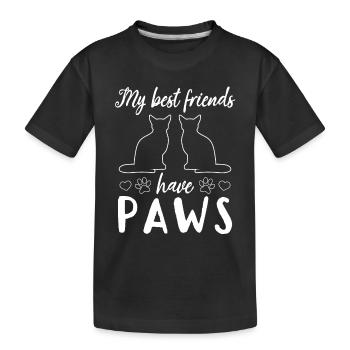 Propriétaire de chat Mes meilleurs amis ont des pattes - T-shirt bio Premium Enfant - noir - Devant