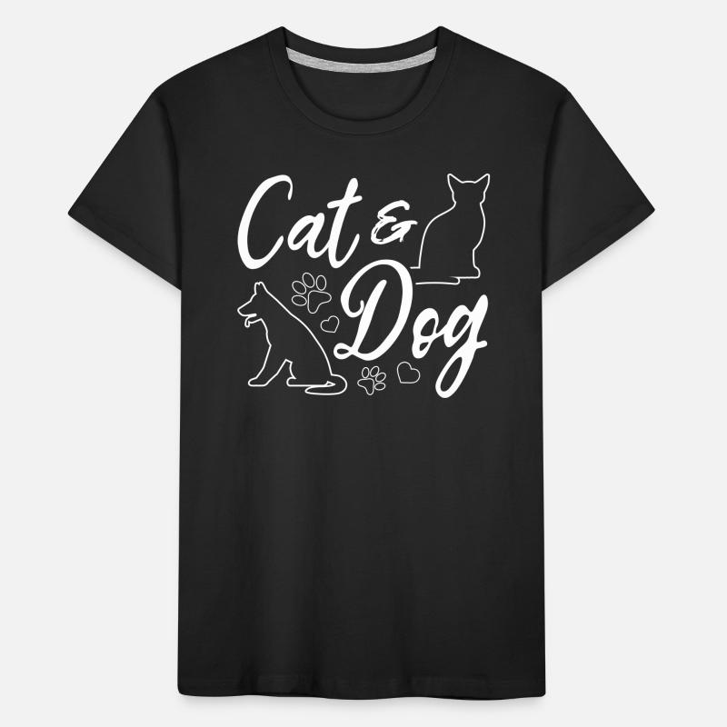 Propriétaire de chien Propriétaire de chat Chat & Chien T-shirt bio Premium Enfant