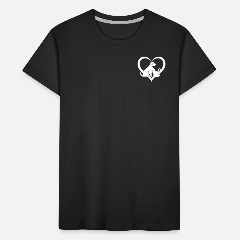 Propriétaire de chien Propriétaire de chat Mignon amour de chat T-shirt bio Premium Enfant