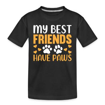 Dog and Cat Owners - My Best Friends h - Kids' Premium Organic T-Shirt - black - Front