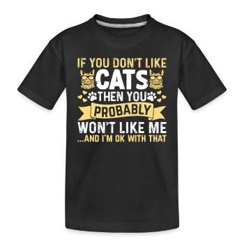Cat Owner Cute Cat Lovers Baby Cat - Kids' Premium Organic T-Shirt - black - Front