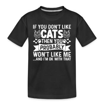 Katzenbesitzer Katzenliebhaber Babykatzen I Niedli - Kinder Premium Bio T-Shirt - Schwarz - Vorne