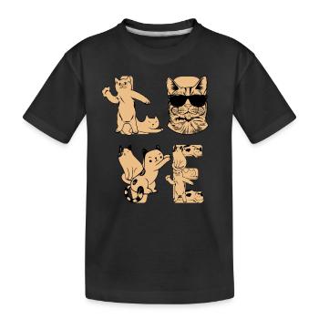 Cat LOVE Cats I Cute Cat Lover Ka - Kids' Premium Organic T-Shirt - black - Front