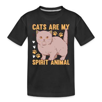 Cats are my soul animal I cat owner N - Kids' Premium Organic T-Shirt - black - Front