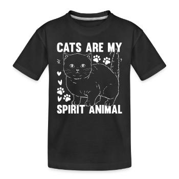 Cats are my soul animal I cat owner N - Kids' Premium Organic T-Shirt - black - Front