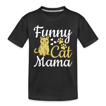 Chat Maman Drôle Chat Maman Mignon Chat Amour - T-shirt bio Premium Enfant - noir - Devant