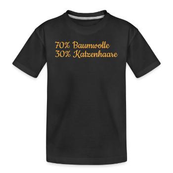 70% Baumwolle 30% Katzenhaare I Lustiger Katzen Sp - Kinder Premium Bio T-Shirt - Schwarz - Vorne