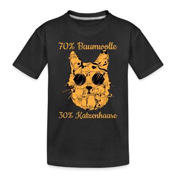 Katzenbesitzer Katzen Freunde 70% Baumwolle 30% Ka - Kinder Premium Bio T-Shirt - Schwarz - Vorne