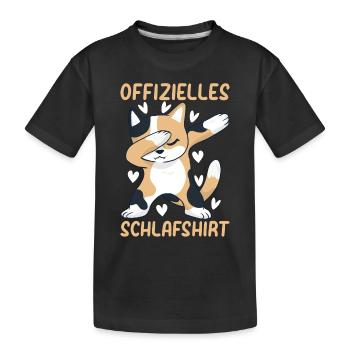 Katzen Schlafshirt Süße Katzen Offizielles Schlafs - Kinder Premium Bio T-Shirt - Schwarz - Vorne