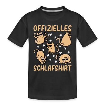 Katzen Schlafshirt Süße Katzen Offizielles Schlafs - Kinder Premium Bio T-Shirt - Schwarz - Vorne