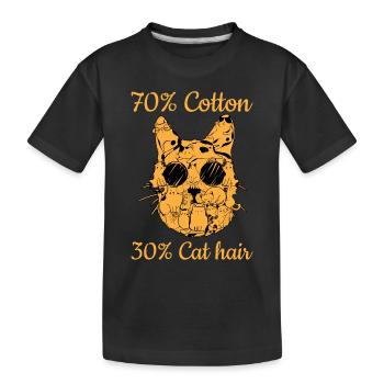 Cat owner I 70% cotton 30% cat hair I Lu - Kids' Premium Organic T-Shirt - black - Front