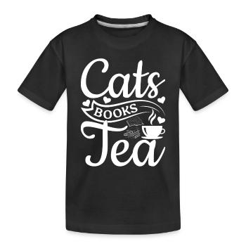 Propriétaire de chat Amateurs de livres Lecture de livres Katzenliebh - T-shirt bio Premium Enfant - noir - Devant