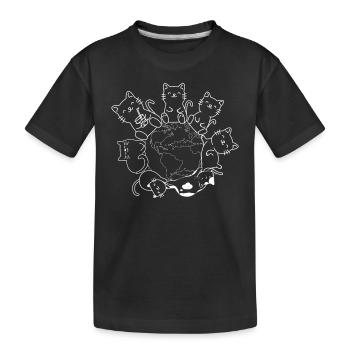Cats On Earth I Cute Cats on Earth - Ni - Kids' Premium Organic T-Shirt - black - Front