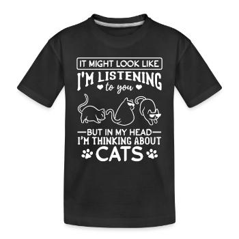 Amoureux des chats Chats mignons Propriétaire de chats Ka - T-shirt bio Premium Enfant - noir - Devant