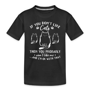 Amoureux des chats Propriétaires de chats Chats mignons - T-shirt bio Premium Enfant - noir - Devant