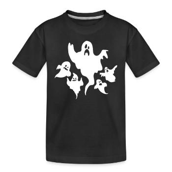 Ghost Halloween Funny Halloween Ghosts - Kids' Premium Organic T-Shirt - black - Front
