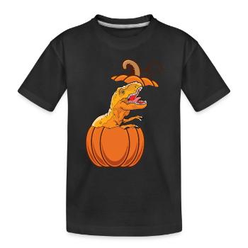 Pumpkin Dino Halloween Pumpkin Dinosaur - Kids' Premium Organic T-Shirt - black - Front