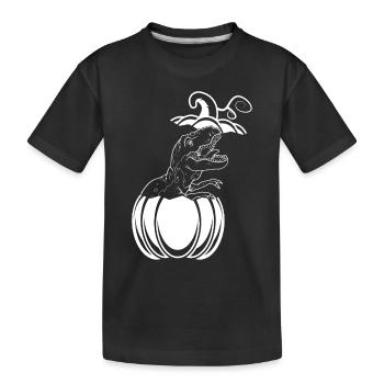 Halloween Pumpkin Dino Pumpkin Halloween Dinosaur - Kids' Premium Organic T-Shirt - black - Front