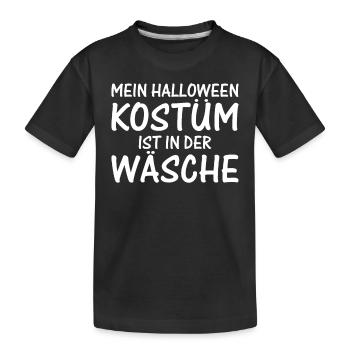 Halloween Lustig I Mein Halloween Kostüm ist in d - Kinder Premium Bio T-Shirt - Schwarz - Vorne