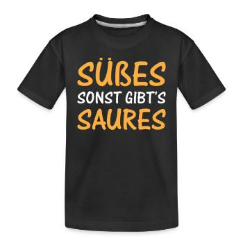Halloween Süßes Sonst Gibt's Saures - Kinder Premium Bio T-Shirt - Schwarz - Vorne
