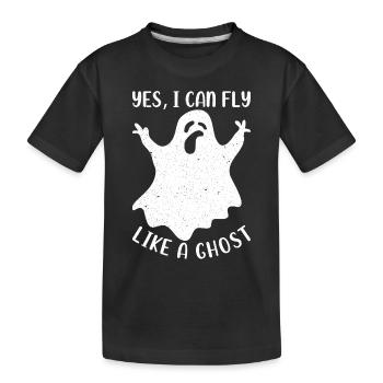 Funny ghost I Yes I can fly like a ghost - Kids' Premium Organic T-Shirt - black - Front