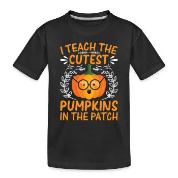 Halloween Teacher I Teach The Cutest Pumpkins in T - Kids' Premium Organic T-Shirt - black - Front
