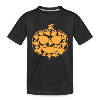 Halloween Pumpkin with Ghosts I Halloween Pumpkin - Kids' Premium Organic T-Shirt - black - Front